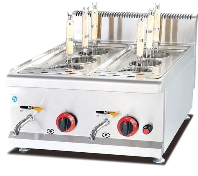 Elegant Stainless Steel Desktop Gas Pasta Cooker for Catering Cooking Equipment